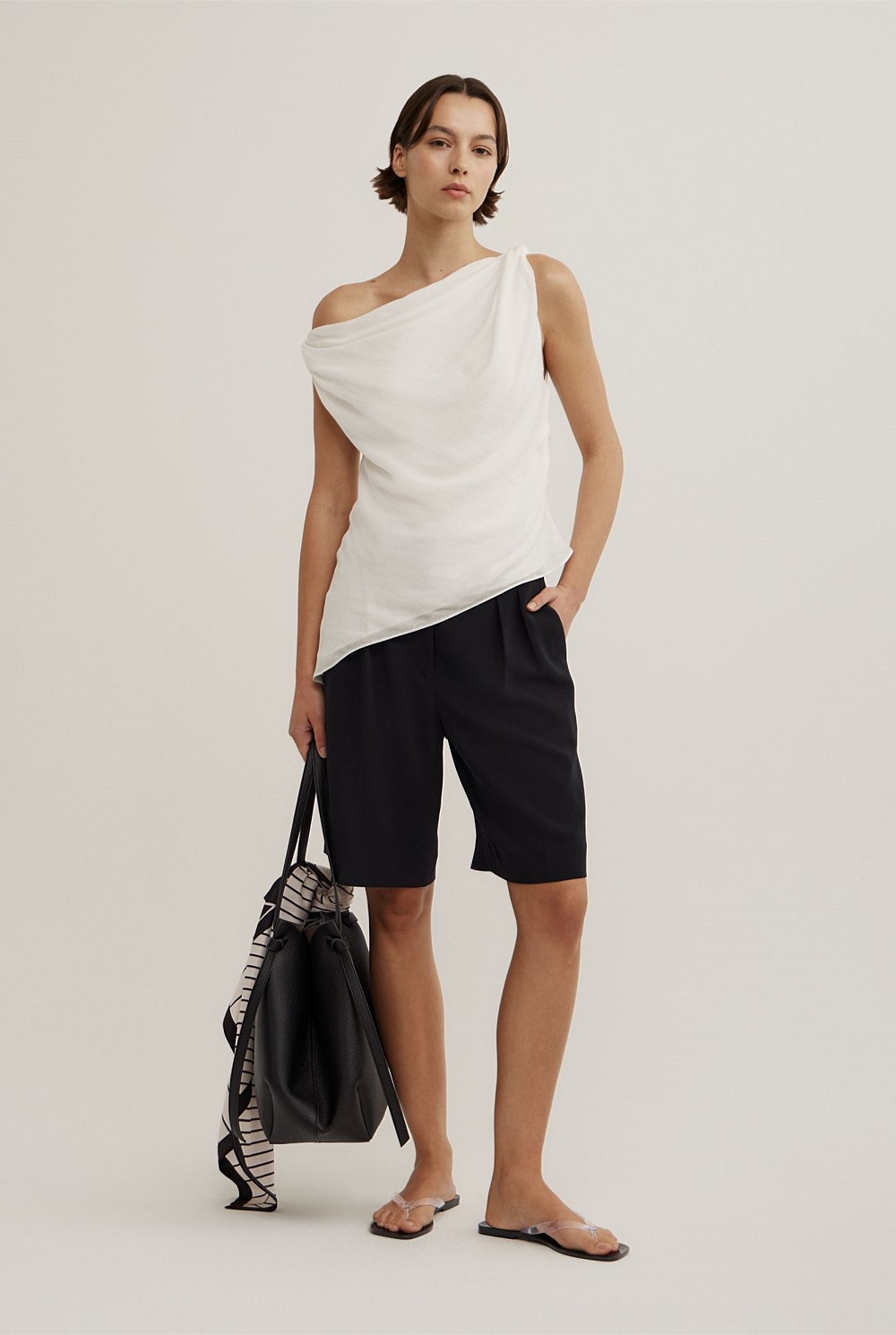 Fresh White Sheer Drape Top - Women's Evening Tops | Witchery