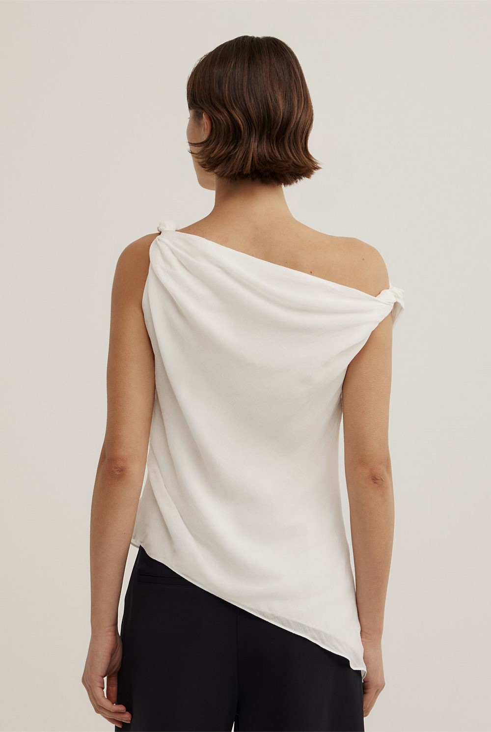 Fresh White Sheer Drape Top - Women's Evening Tops | Witchery