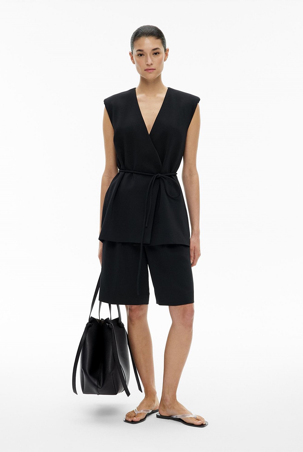 Black Tailored Vest - Women's Sleeveless Tops | Witchery