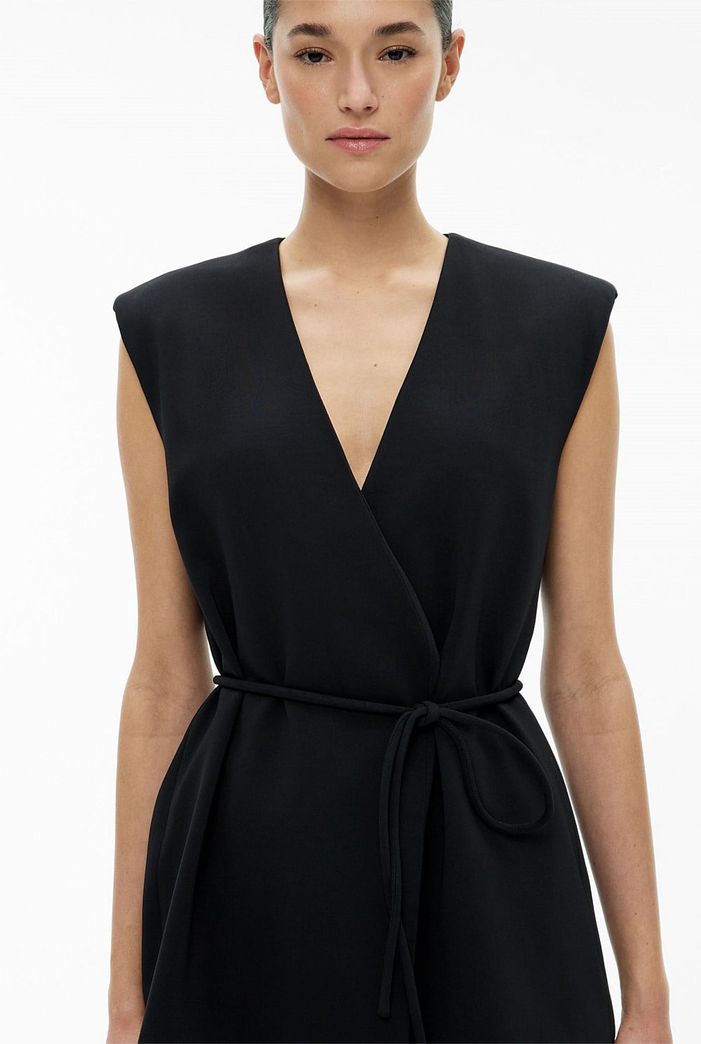 Black Tailored Vest - Women's Sleeveless Tops | Witchery