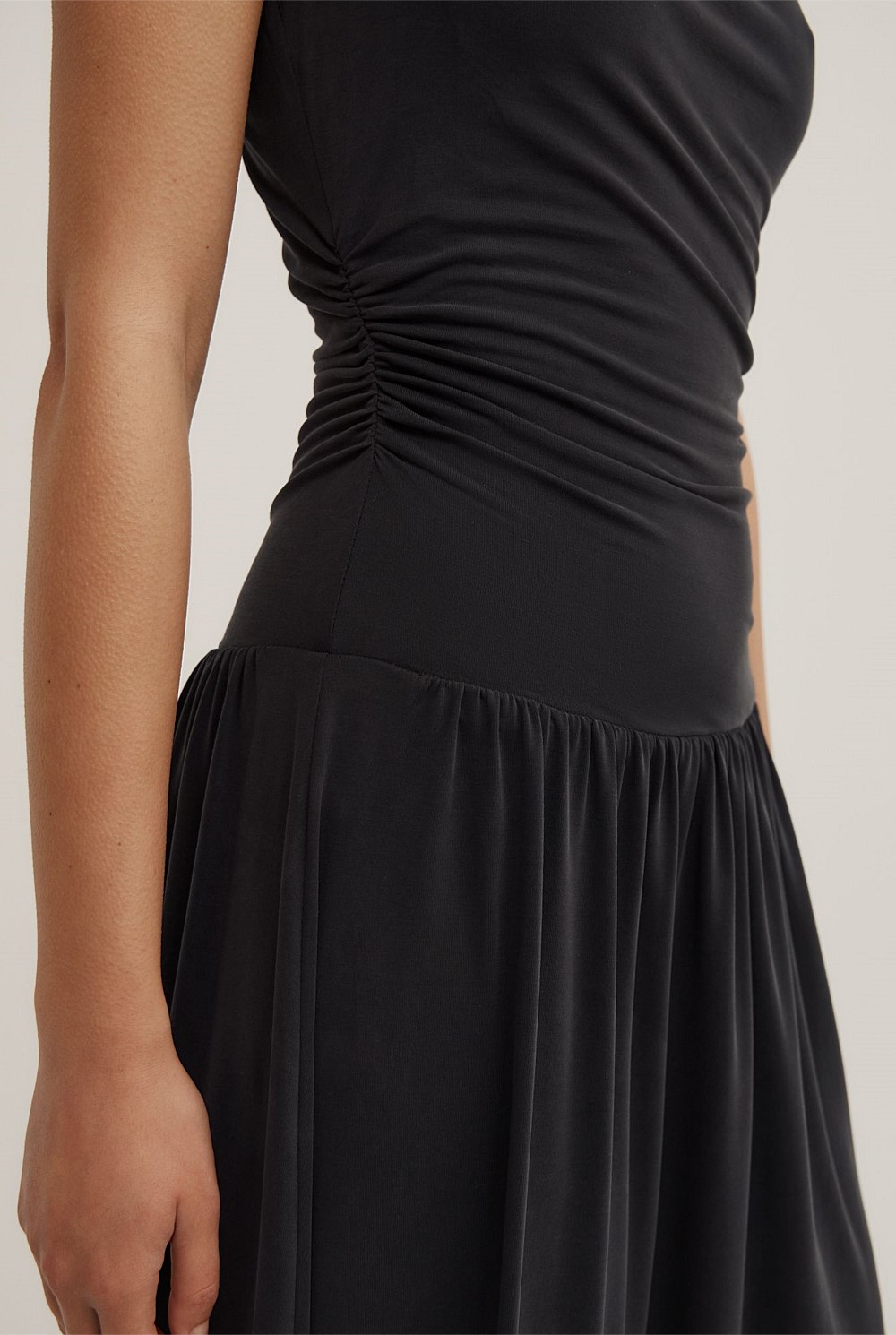 Black Draped Boat Neck Dress - Women's Evening & Cocktail Dresses | Witchery