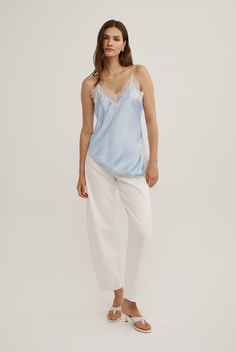 Blue Air Asymmetrical Lace Camisole - Women's Camisoles | Witchery