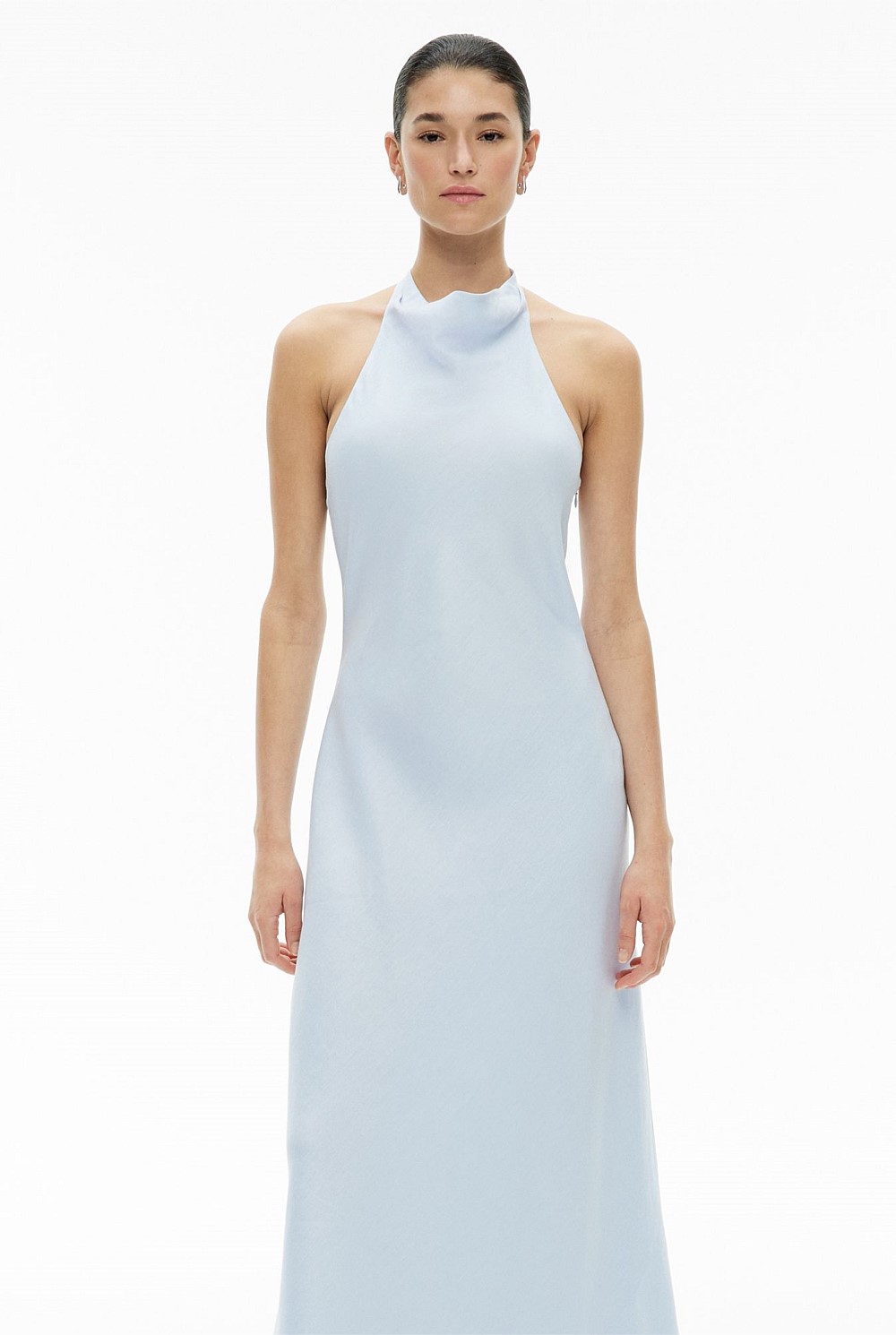 wingstop blue cheese dressing recipe Square Neck Drape Peplum Midi Dress Blue – Roland Mouret