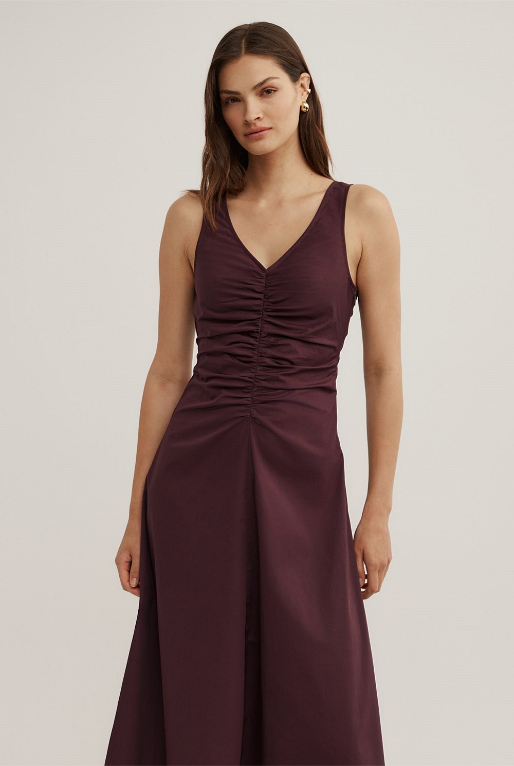 witchery burgundy dress Modest 3/4 Sleeves V-neck Long Satin Wedding Dresses Burgundy Ball Gow –  alinanova