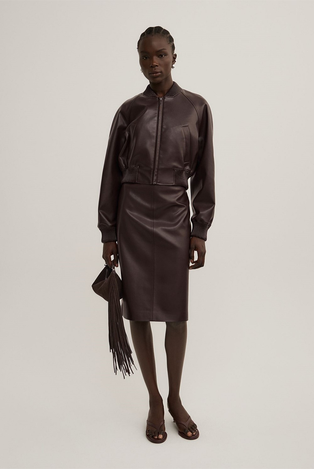 Bitter Chocolate Cropped Bomber - Women's Jackets | Witchery
