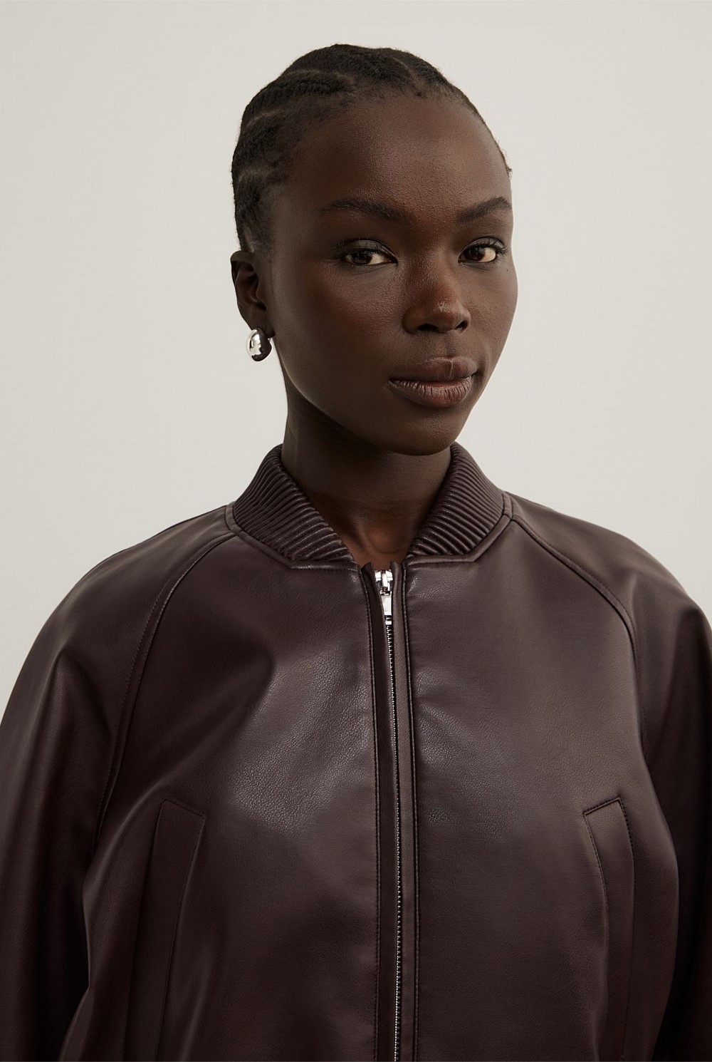 Bitter Chocolate Cropped Bomber - Women's Jackets | Witchery