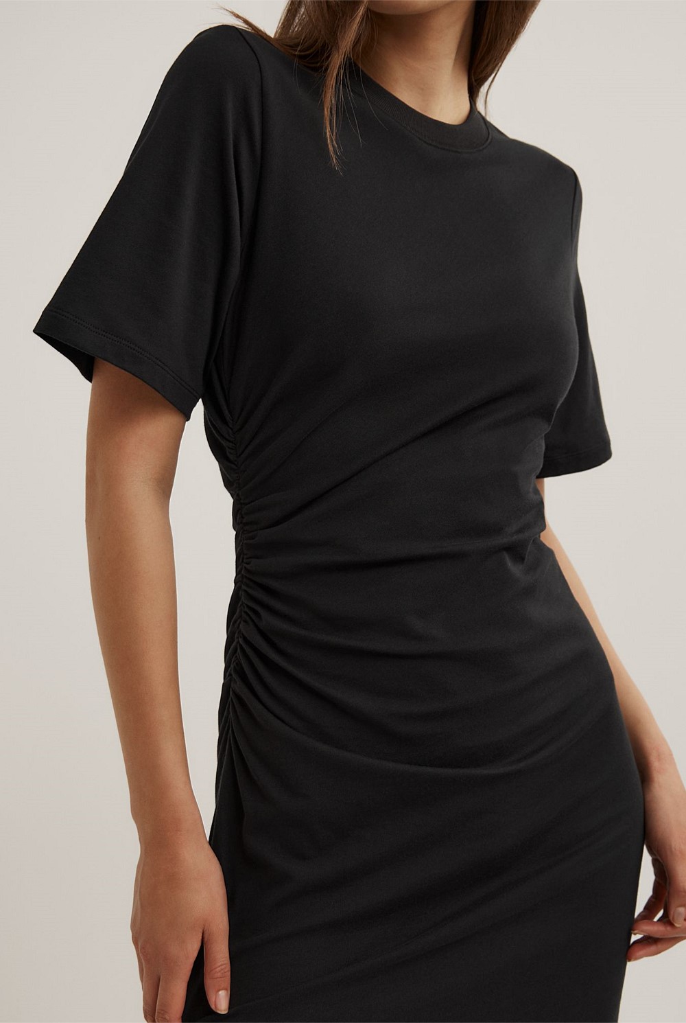 Black Gather T-Shirt Dress - Women's Black Dresses | Witchery Black Gather T-Shirt Dress - Women's Black Dresses | Witchery