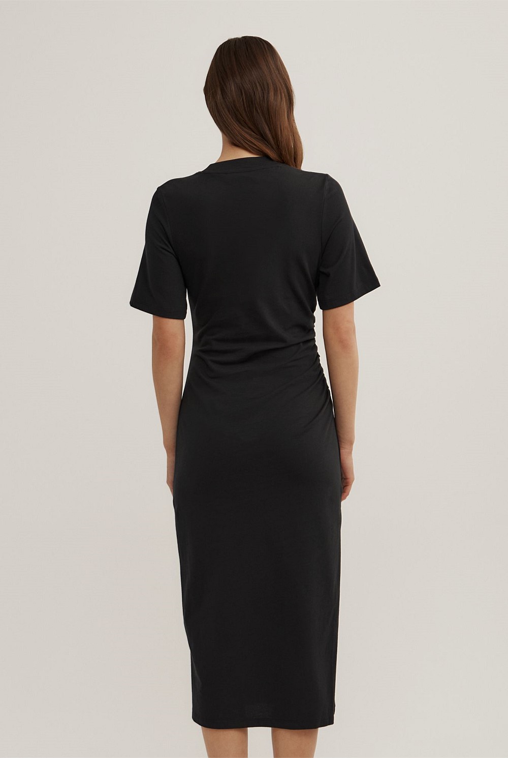 Black Gather T-Shirt Dress - Women's Black Dresses | Witchery