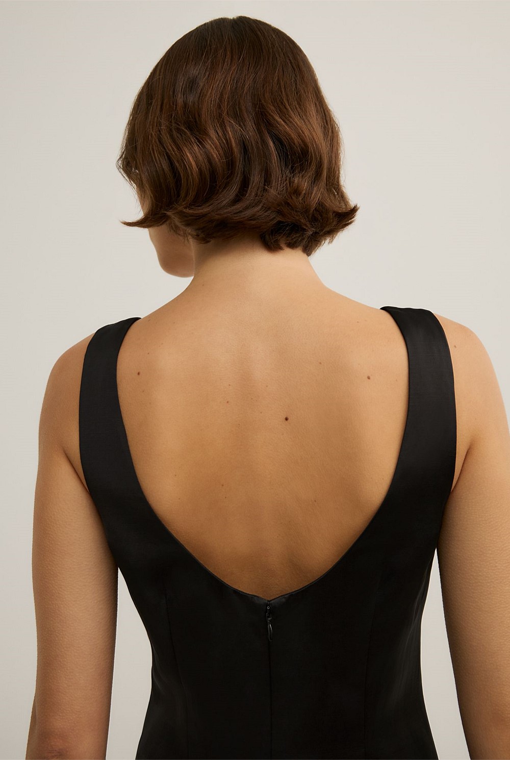 Black Scoop Neck Satin Mini Dress - Women's Black Dresses | Witchery Black Scoop Neck Satin Mini Dress - Women's Black Dresses | Witchery