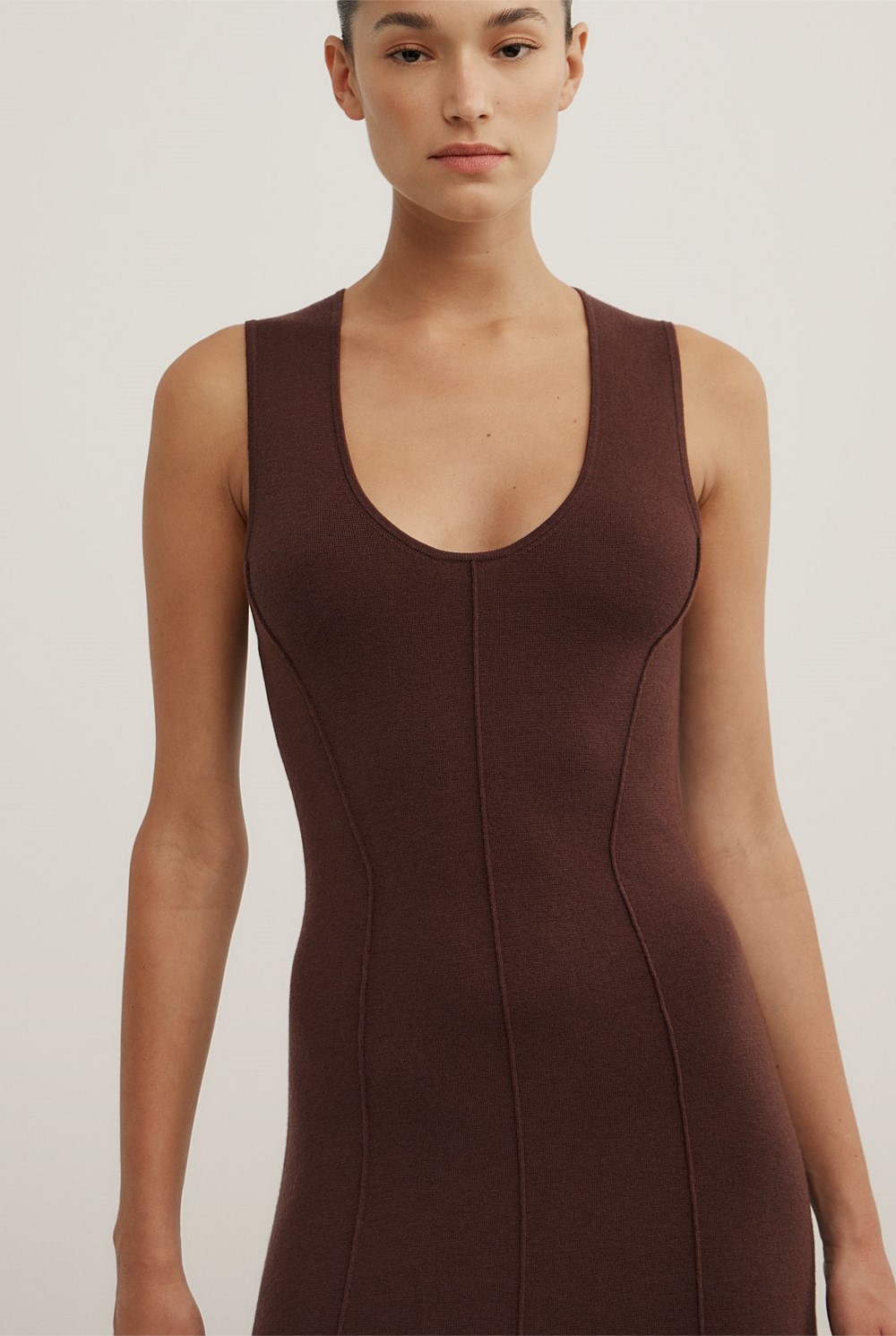 Espresso Scoop Knit Dress - Women's Casual Dresses | Witchery