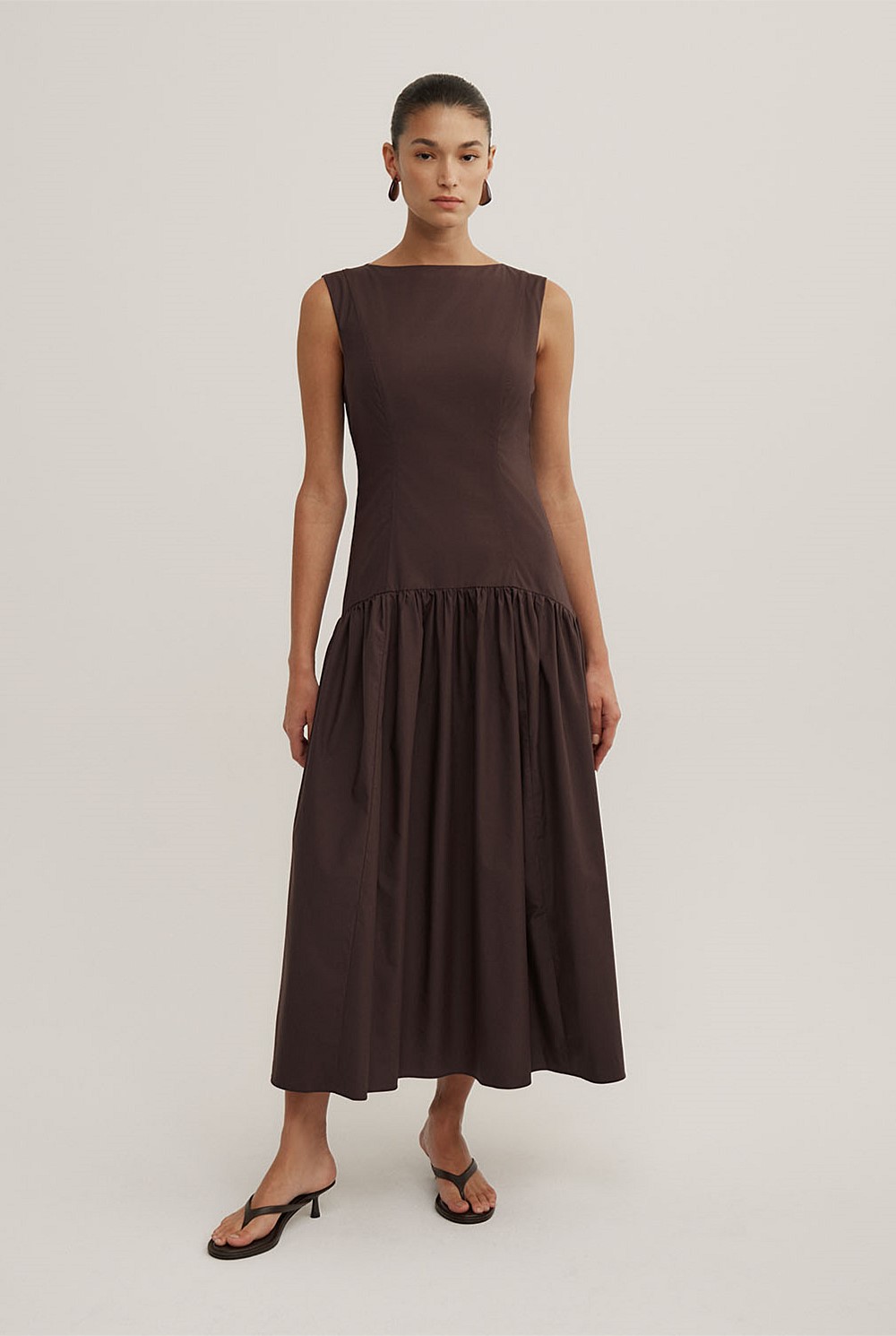 Espresso Basque Waist Dress - Women's Evening & Cocktail Dresses | Witchery